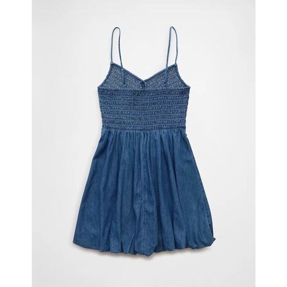 NWT American Eagle Denim Bubble Dress Strappy Mini Dress Country Western Small - Picture 4 of 11